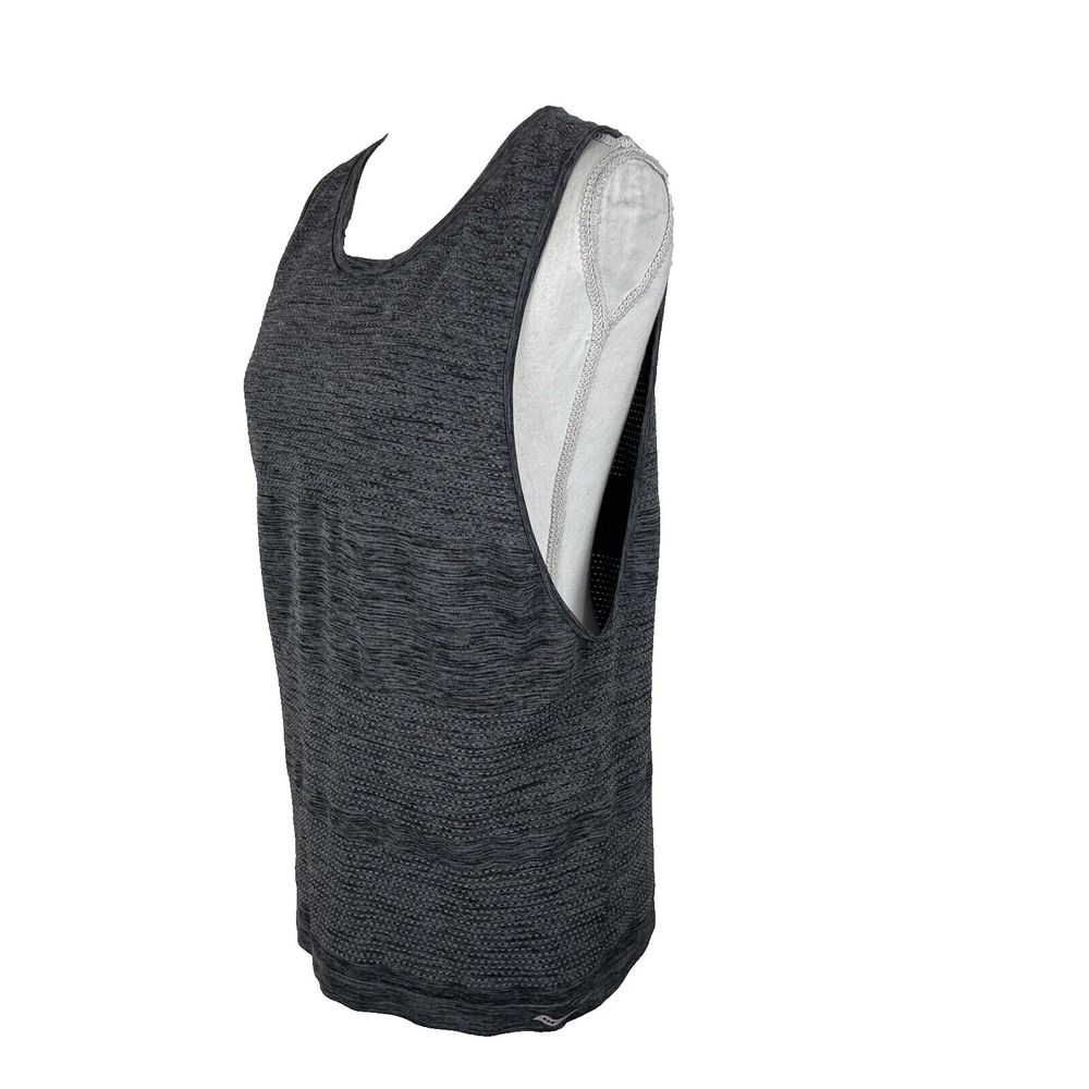 Saucony Tank Top Women Large Grey High Neck Stretch Sleeveless Activewear Sports